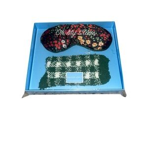 Draper James Floral Sleep Mask and Plaid Cozy Socks Set